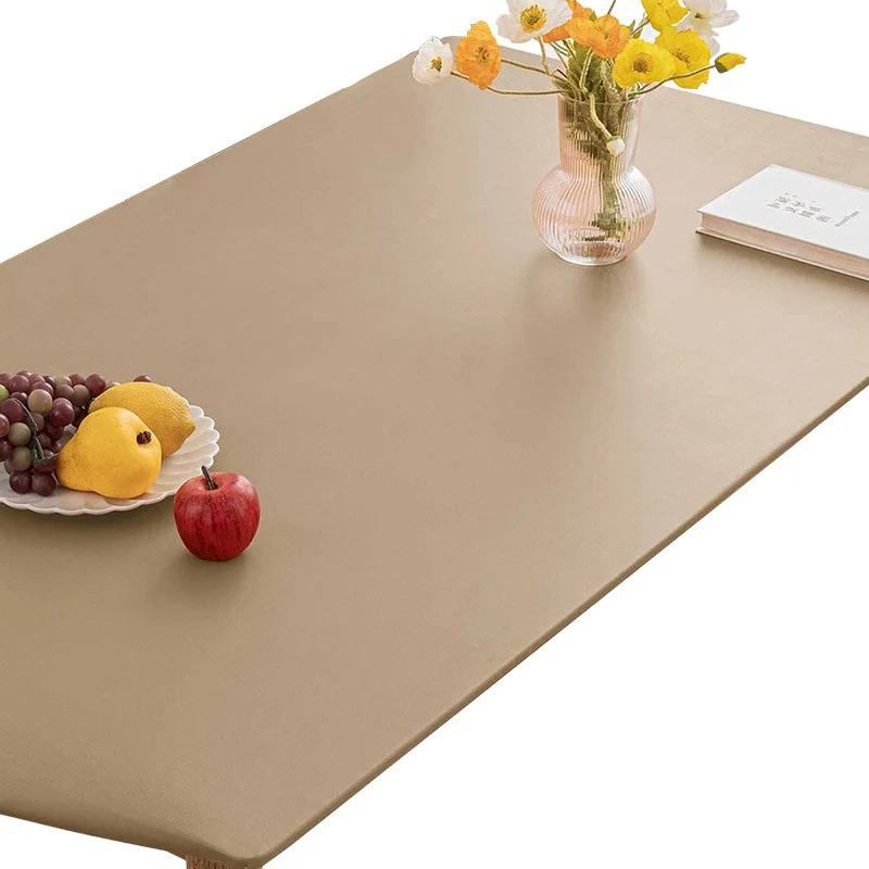 1 PC Solid Colour Rectangle Table Cloth Cover Waterproof Tablecloth Fits for Folding Tables Washable Table Protector Camping