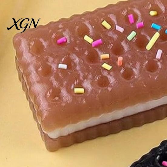 Squeeze Stress Ball Long Biscuit Relief Toy Simulation Strawberry Chocolate Sandwich Decompression Food Sensory Workers Relaxation Gift