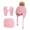 Windproof Toddler Bonnet Plush Beanies Hat Fashion Pompom Knitted Hats  Outdoor