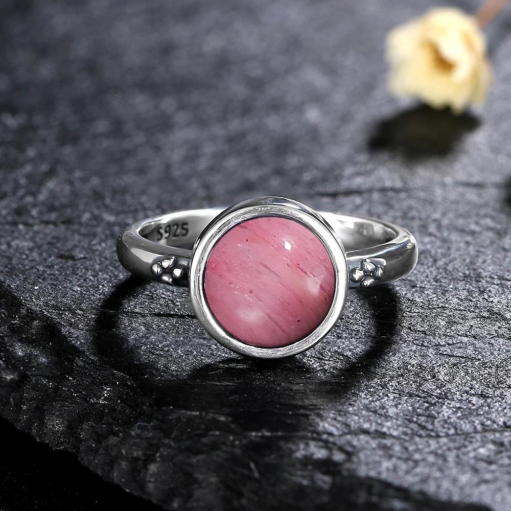 S Silver Vintage Ring Oval 8MM Natural Labradorite Moonstone Turquoise Ring for Women Gift Luxury