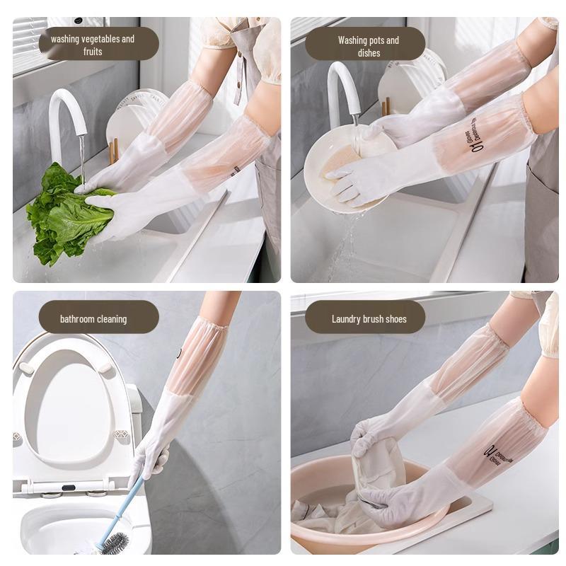 Strapazierfähige Latex-Spülhandschuhe für Damen - Dicke, wasserdichte Reinigungshandschuhe und Wäscheschutz