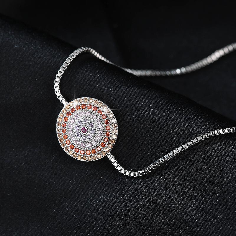 

Круглый браслет с микро-инкрустацией из циркона Браслет регулируемого размера