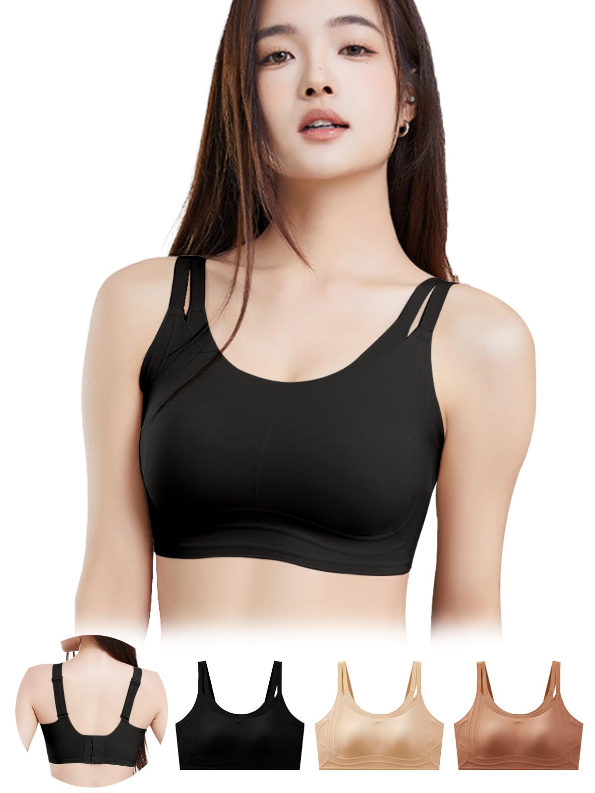 

Bra Smaller Sagging Breast High Side Reduces and Holds Approximately 2 Wide Double Straps for Increased Truly Suitable for Asian Skin Tones [veimia]