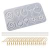 71 Resin Jewelry Molds with Earring Resin Molds,Earring Hooks,Jump Rings for Pendant Keychain Resin Jewelry Making