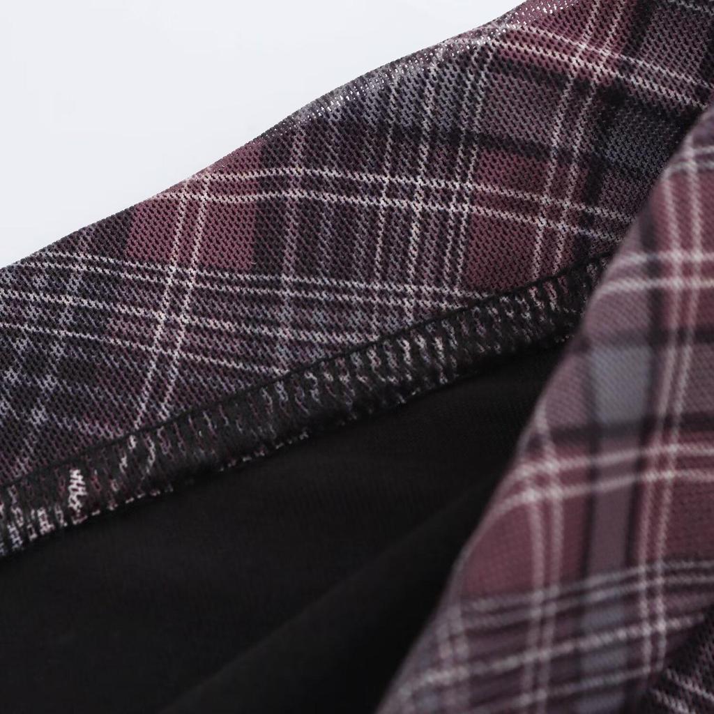 2025 Spring Women's Slim Plaid Silk Midi Skirt - Casual, Elegant, High Waist