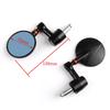 Motorcycle Bike Round Rear Side View 7/8" Bar End Mirrors Universal Black