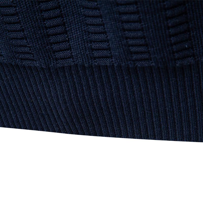 AMI 2025 Autumn and Winter Embroidery New Striped Jacquard Men's Plus Size Sweater, Half Zipper Stand Up Collar Business Sweater