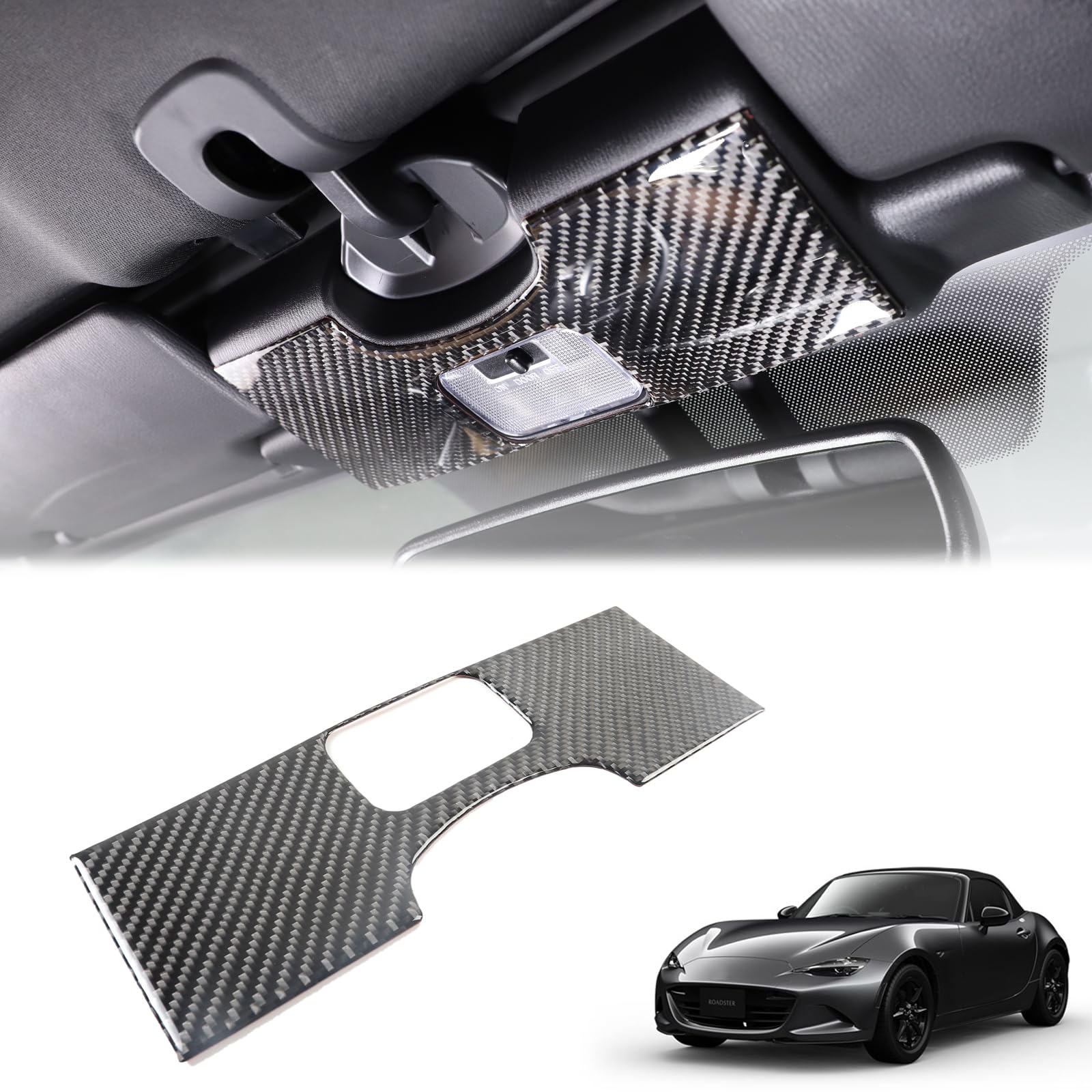 

Hcilloend Carbon Fiber Interior Light Reading Light Rear Interior Light Interior Light Sticker for New Mazda Roadster RF ND Series Easy Decorative