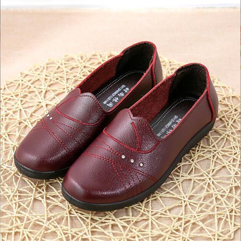 Fashion Spring Autumn Fashion Women's Flat Casual Single Shoes Comfort Woman Slip On Loafers Shoes Mid Aged and Elderly Mothers Shoes