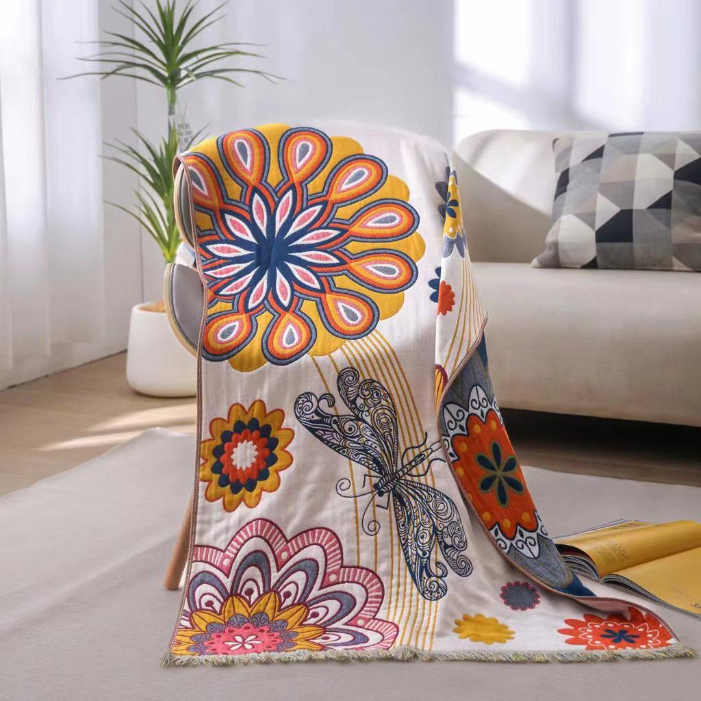 New Soft Ethnic Style Sun God Cotton Bath Towel - Skin-friendly & Absorbent