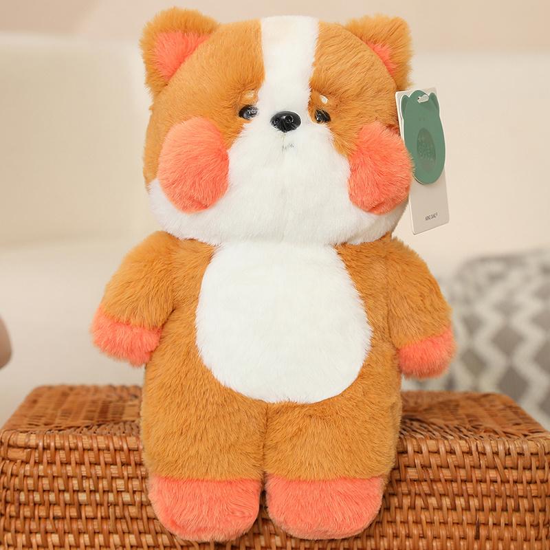 Kawaii Cartoon Zacht Dier Kussenpop Schattige Hond Kikker Konijn Beer Pluche Speelgoed Meisje Slapen Lieflijke Dudu Kat Shiba Inu Kinderen Cadeau about 28cm