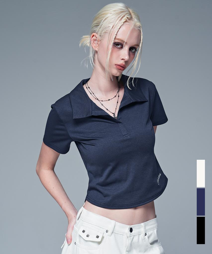 AVANDRESS Dion Sorona Open Collar Tee_3 Colors