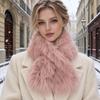 Thicken Warm Plush Scarf Soft Plush Thickened Scarf Kawaii Faux Fox Fur Scarf  Daily Wear