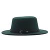 Autumn and winter new British men's top hat, flat-top woolen hat, European and American jazz hat, big-brimmed women's hat