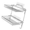 Stainless Steel Folding Storage Rack 2 Tier Bathroom Shelves Wall Mounted Kitchen Spice Rack Organizer Strong Load