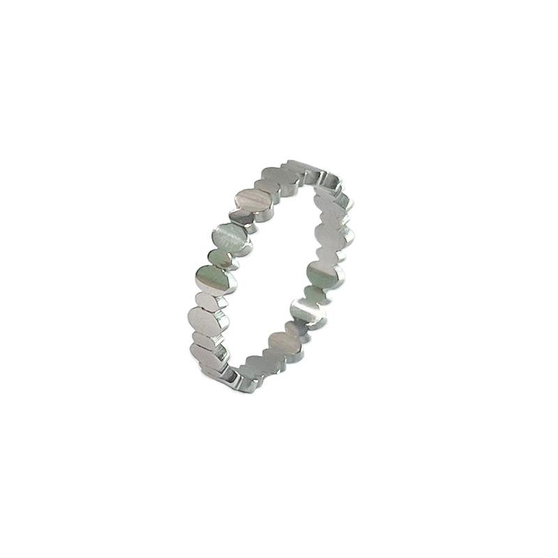 Simple, Light and Luxurious Irregular Size Round Titanium Steel Ring for Women, High-end Summer Cool Trend Accessories