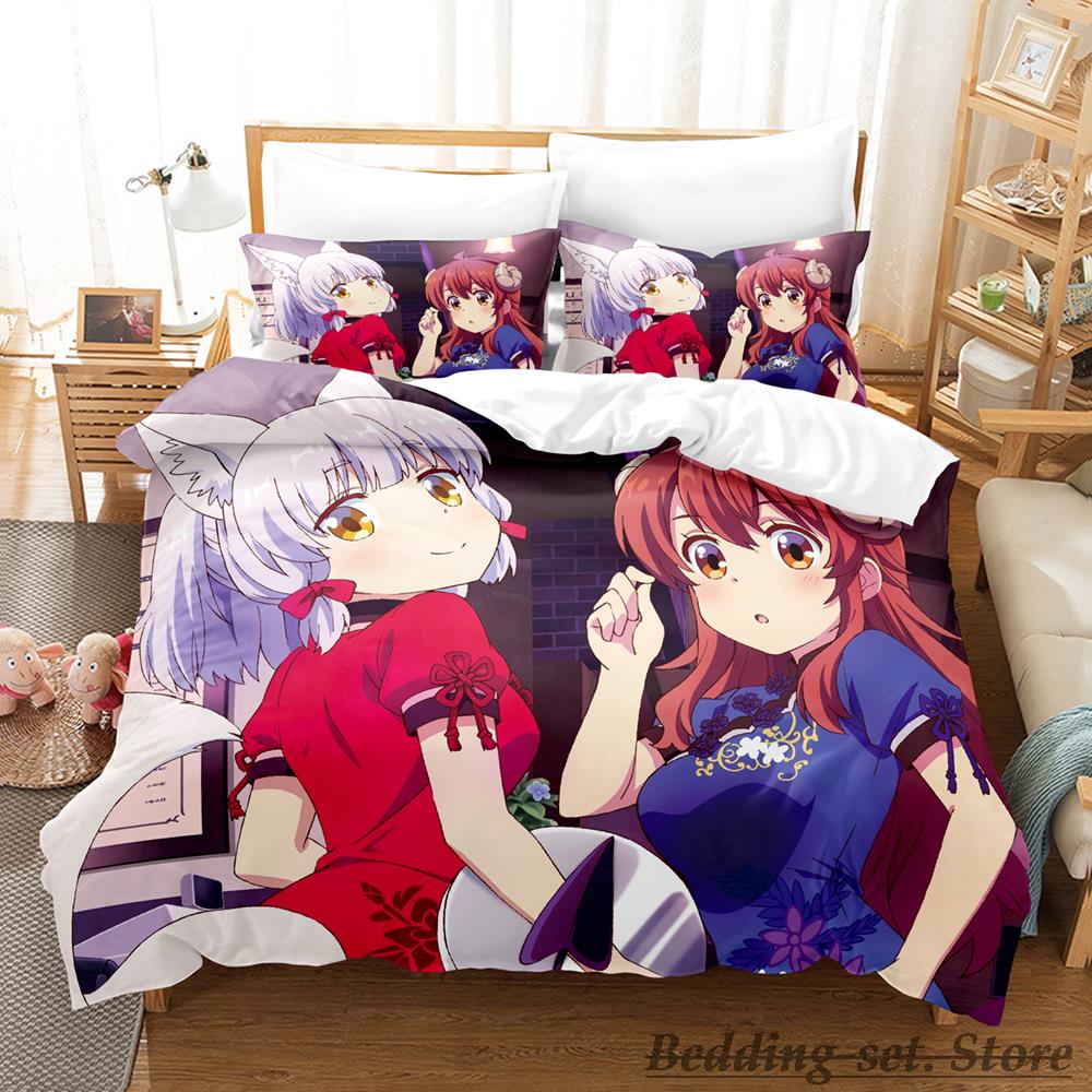 Kawaii The Demon Girl Next Door Bedding Set Single Twin Full Queen King Size Bed Set Adult Kid Bedroom Duvetcover Sets Anime