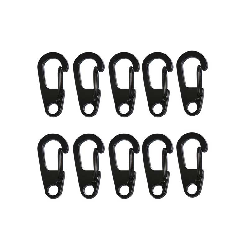 10 stk D Karabinkrok D-Ring nøkkelring Fjærklemmer Mini Aluminiumslegering Hengespenne Overlevelse EDC Gear Outdoor Camping Nøkkelring Verktøy