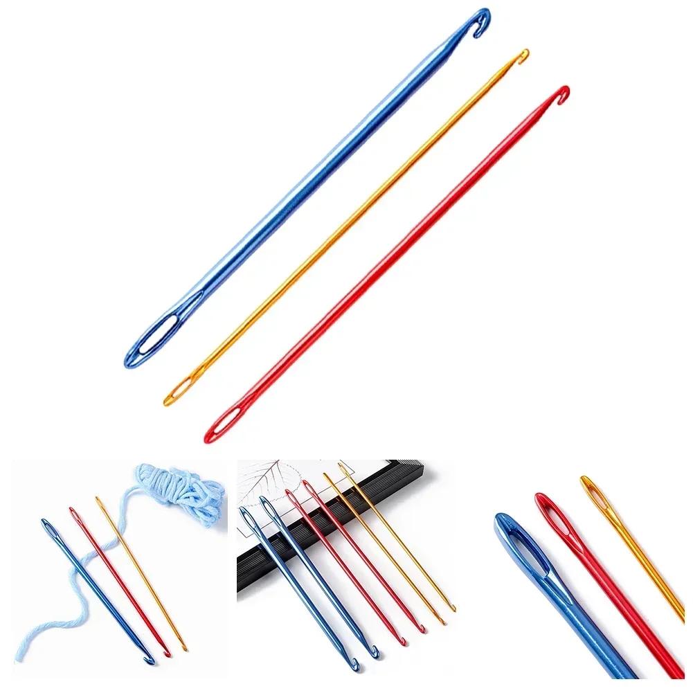2.75/4/6MM 1PCS Aluminium Needles For Knitting DIY Tunisian Crochet Hooks Hand Knit Tool With an Eye Knitting Sewing Needles