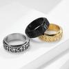 Nordic Viking Stainless Steel Rune Spinner Ring