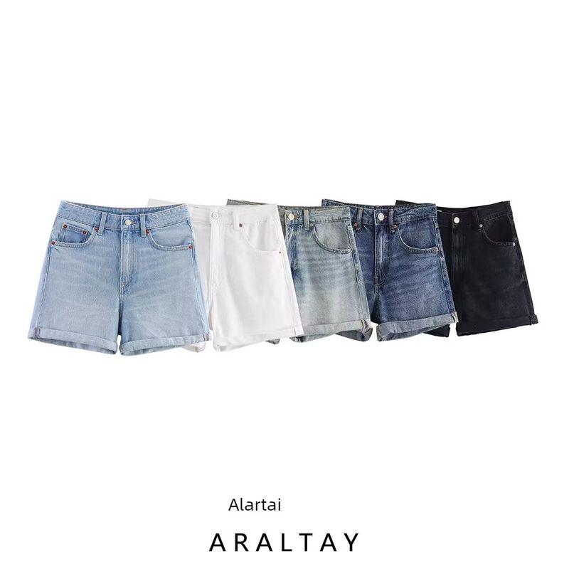 Araltay New Arrival Women's Clothing Fashion Style Fashion All-Match Simple High Waist Casual Denim Shorts 8727207