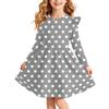 Girls Christmas Print Dress with Sleeves Long Sleeve Holiday Party Dress
