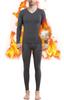Boyzn Warm Long Sleeve Thermal Undergarment Front Medium Dark Innerwear, Shirt, Underpants, Set, Opening, Heat-Generating, Thickness, Gray-L