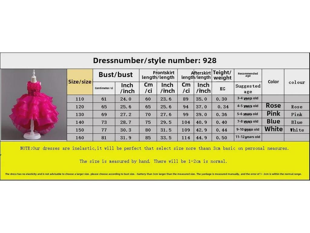 Elegante abito da principessa per bambini grandi - Splendido abito strascicato per feste e spettacoli