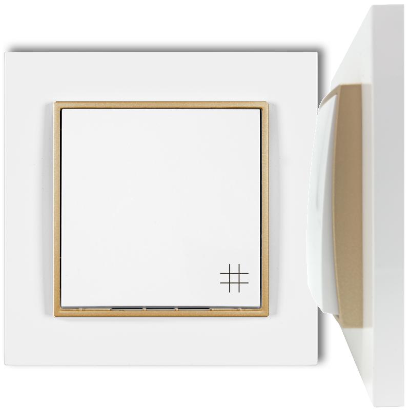 Mini cross switch with frame, white/gold