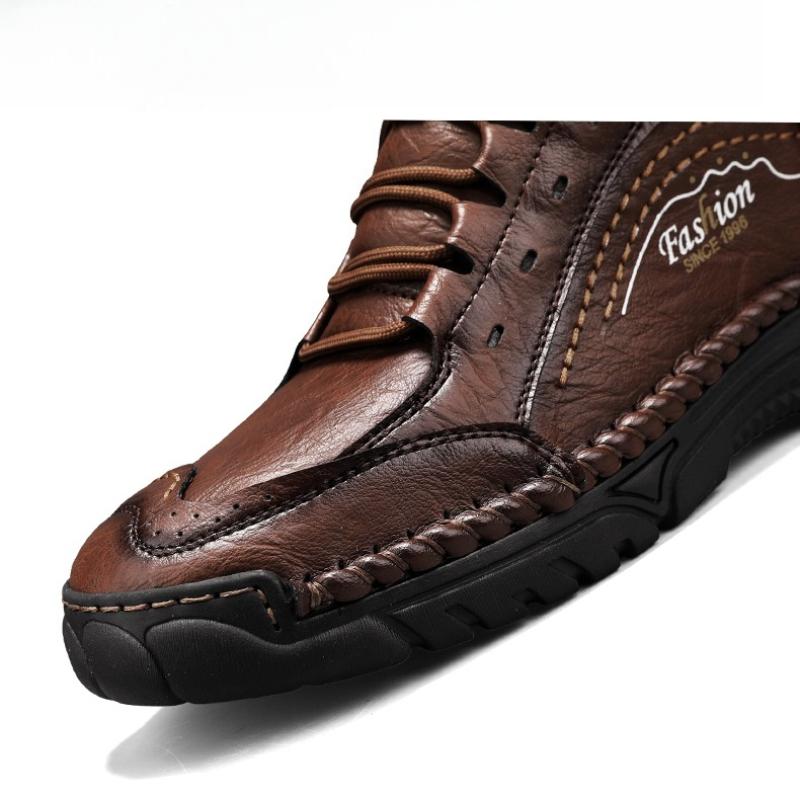 Men's High-top Leather Boots Casual Sneakers Outdoor Shoes