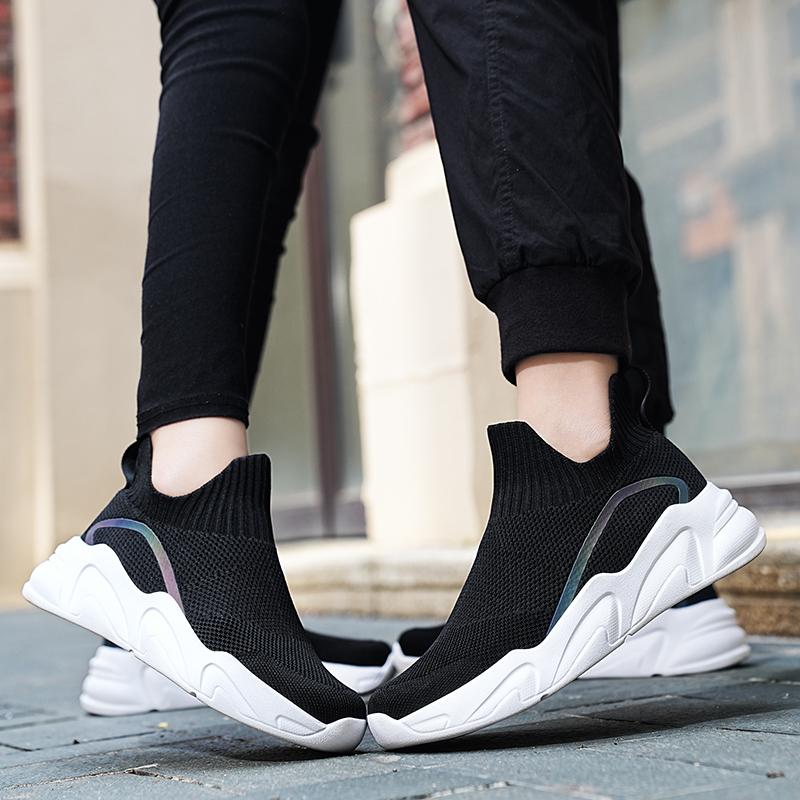 2024 Black Socks Sneakers Men Slip On High Sports Shoes Women Large Size 46 Fashion Unisex Breathable Brand Casual Sneakers Men