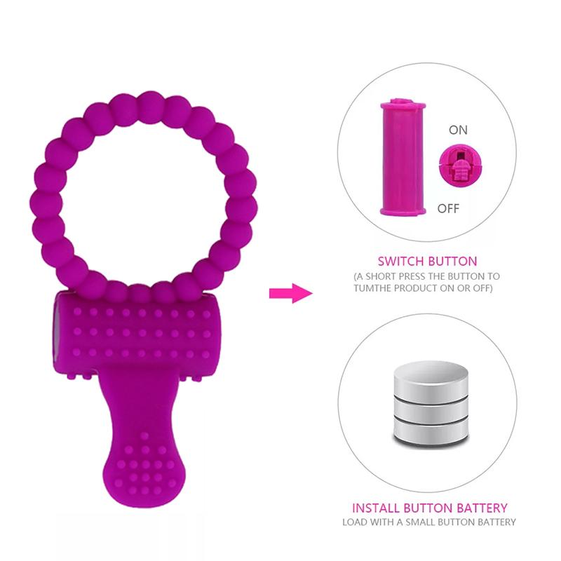Penis Ring Cock Stretchy Intense Clit Stimulation Silicone Tongue Vibrator Sex Toys for Couple Adults Products Delay
