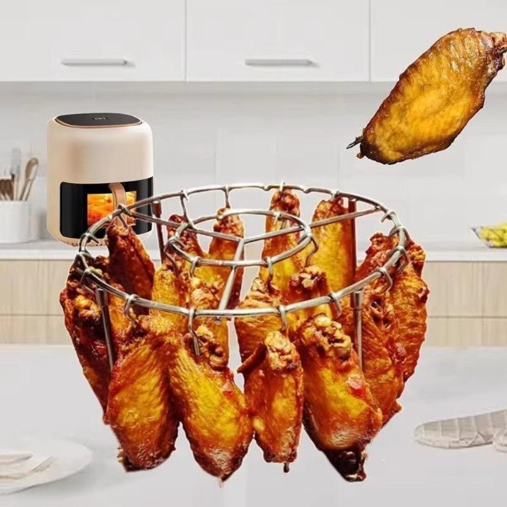 Heat-Resistant Air Fryer Skewer Stand Non-Stick Skewers Rack Oven BBQ Rack  Party Grilling
