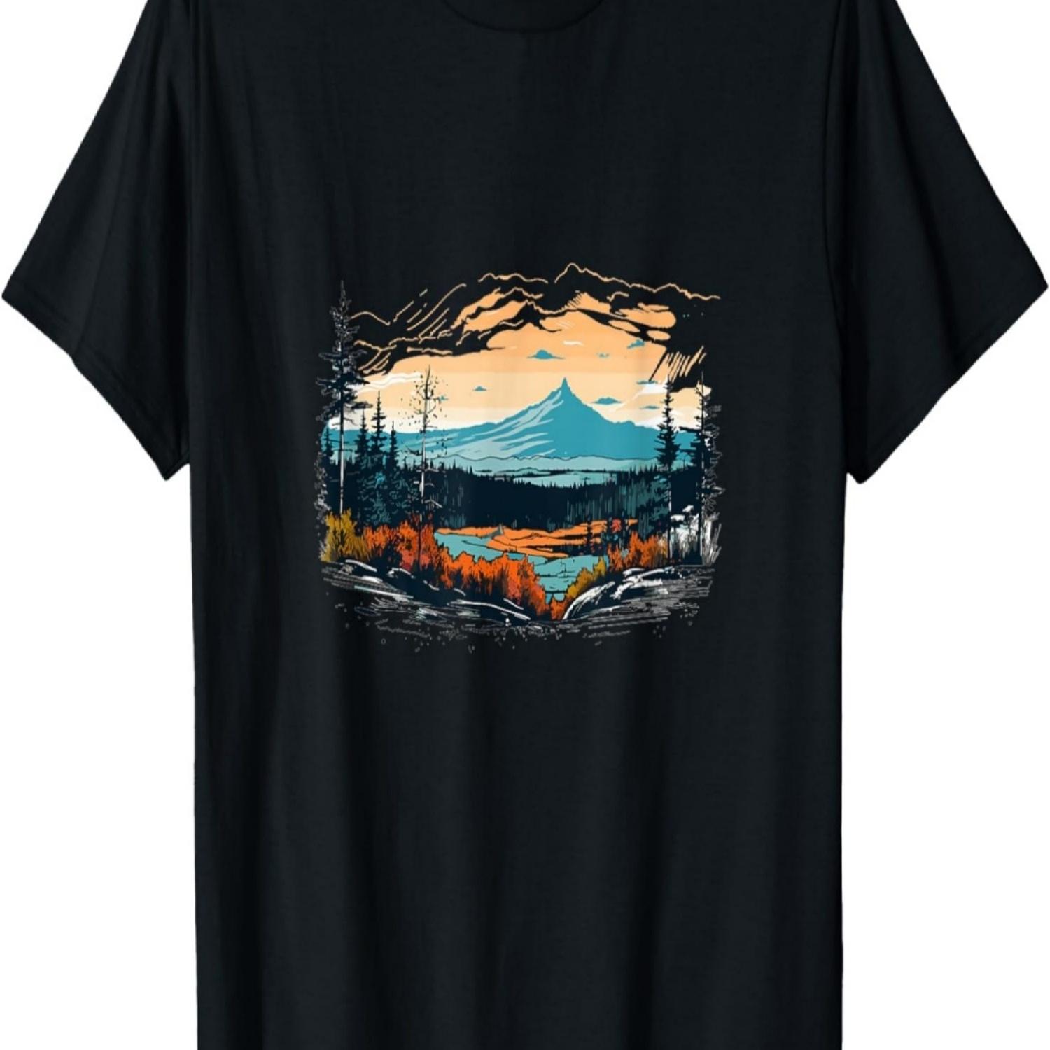 T-Shirt Gift Idea Landscape Motif T-Shirt Bergr Hoodie T-Shirt S чёрный