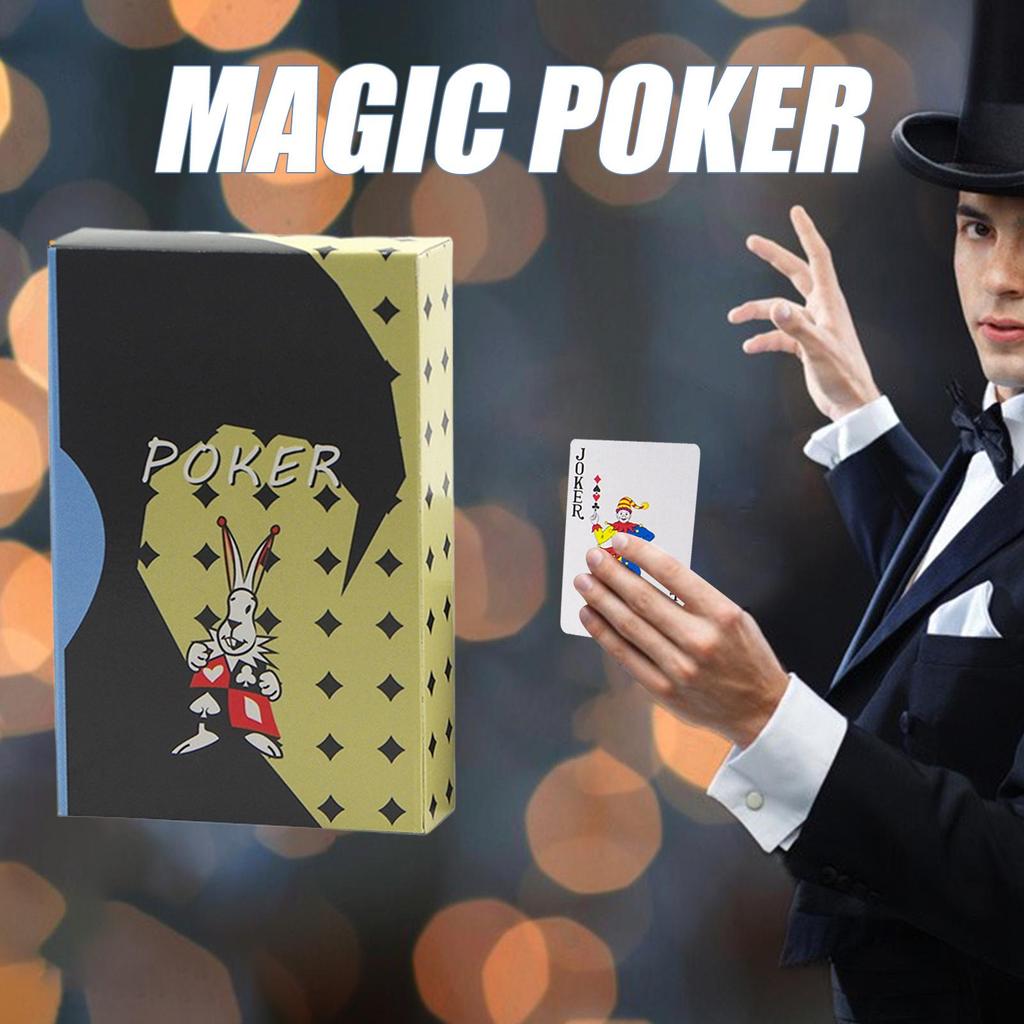 Deck Cards for Trick Paper Trick Props Poker Deck Collectible Entertainment Poker Stage Performance Props with Instruction
