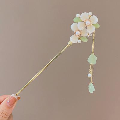 Vintage Chinese Flower Fringe Hair Sticks Fashionable Female Metal Hairpin Hair Stick Hairwear Hair Ornament Jewelry Accessories