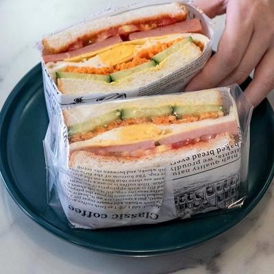 100Pcs Sandwich Food Grade Kunststoff Verpackung Transparent Flache Tasche Brot