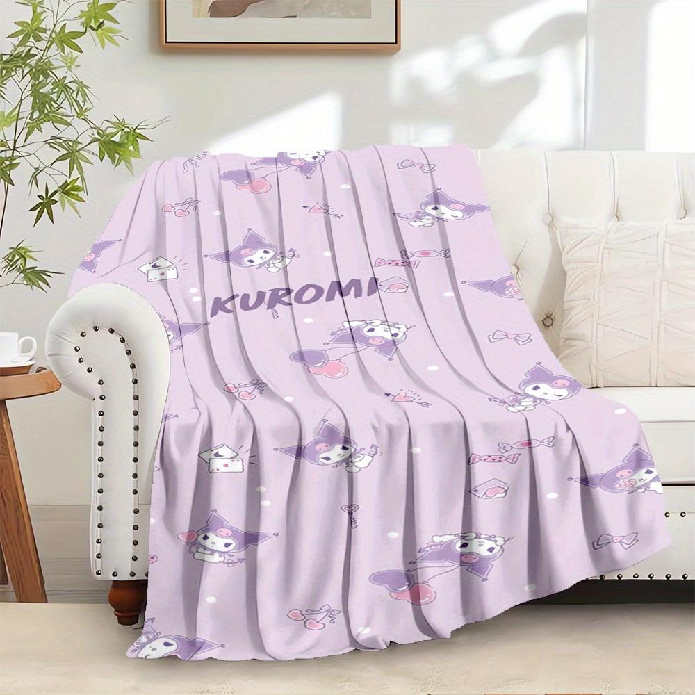 

1pc Cute Cartoon Character Kuromi Pattern Throw Blanket - Home Decor Soft and Comfortable, Seasonal, Washable, Gift for Everyone, Perfect fo 130x150cm