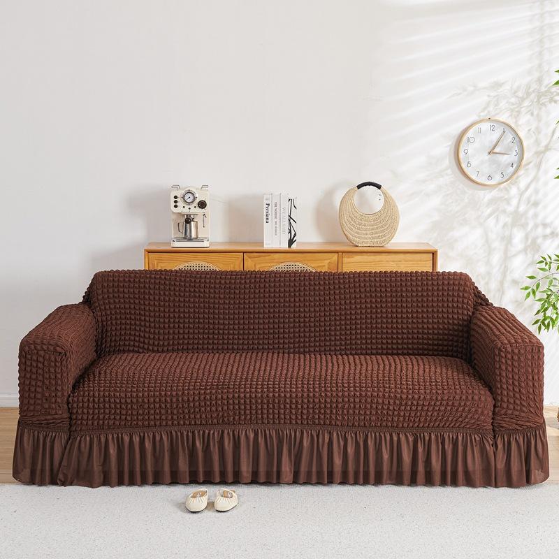 New Style Sofa Cover Seersucker Skirt Model All Inclusive Cover Cloth for All Seasons Lazy All Inclusive Full Cover Elastic Cover