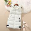 Autumn Women Vest Winter Puffer Parkas Coat Casual Pocket Hooded Waistcoat Female Sleeveless Jacket  Outerwear