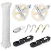Clothesline Kit, Nylon Clothesline Pulley Kit, 150ft Polyester Clothes Line Rope Outdoors Heavy Duty