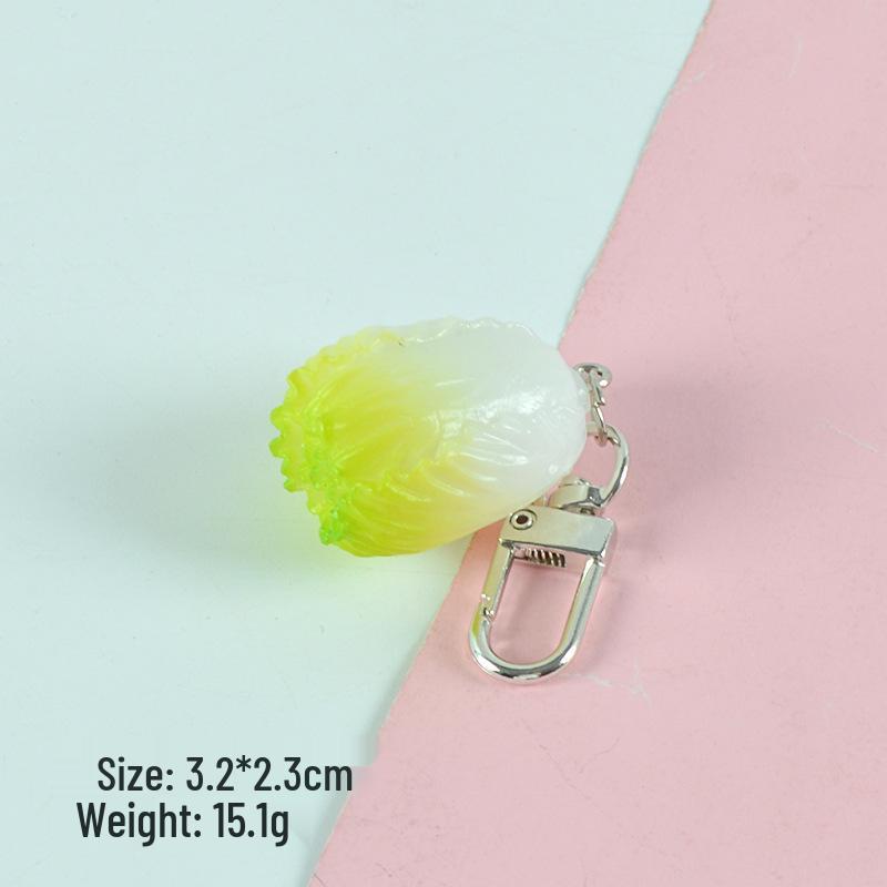 Vegetable Keychain Set: Chili, Broccoli, Garlic Food Pendants - Unique Bag Accessories