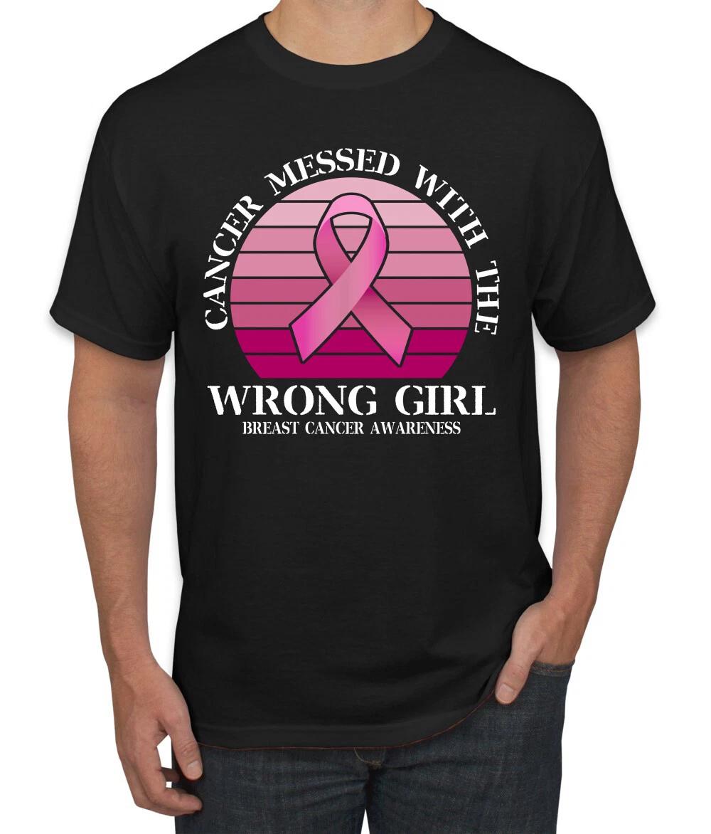 Cancer Messed With the Wrong Girl Awareness Mens T- Shirt 2XL