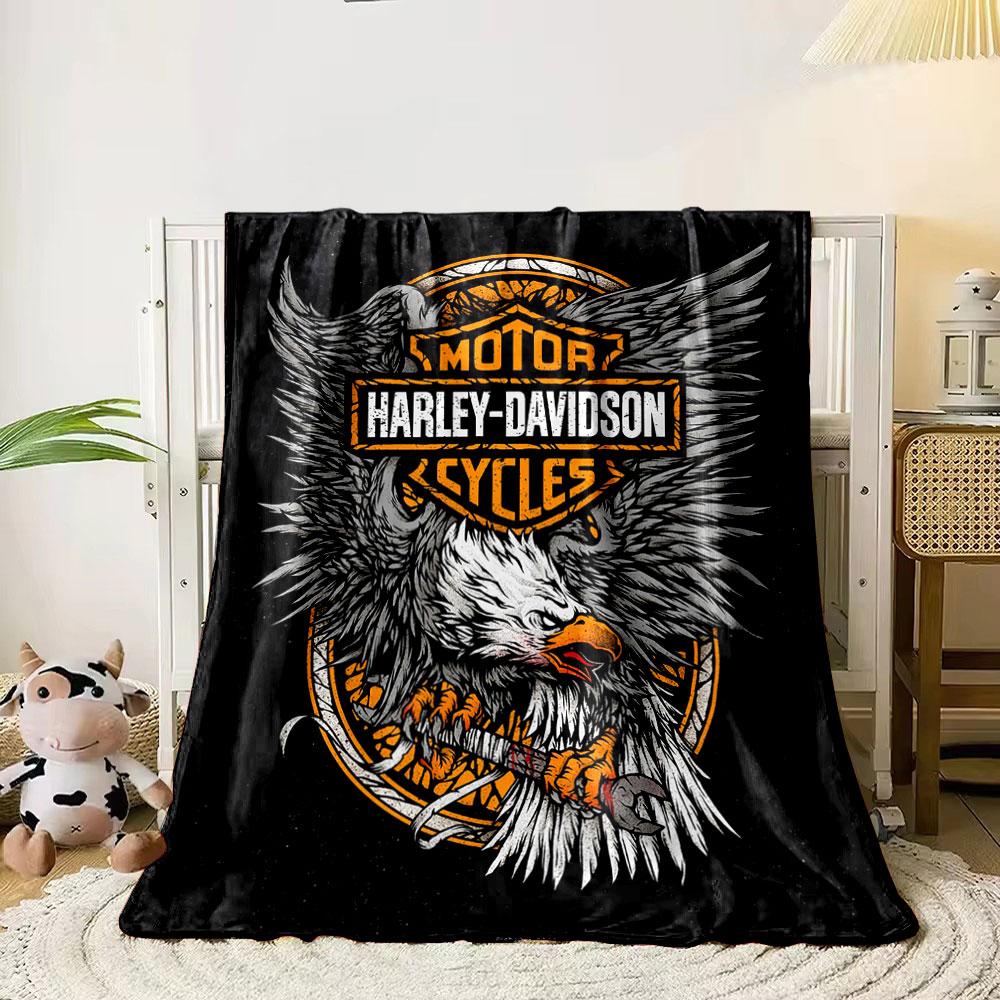 Harley Davidson Orel Klíčová deka deka do ložnice deka do obývacího pokoje na pohovku měkká útulná přehoz pro kamaráda festivalový dárek