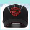 Force Letter Embroidered Baseball Cap Round Top Breathable Hat Adjustable Gift