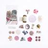 40pcs PET Transparent Flowers Stickers DIY Deco Scrapbooking Junk Journal Plants Flowers Sticker Stationery Supplies