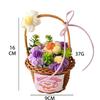 Home Decor Knitted Flower Basket Gift Basketed Crochet Flowers Crochet Flower Bouquet  Mother's Day