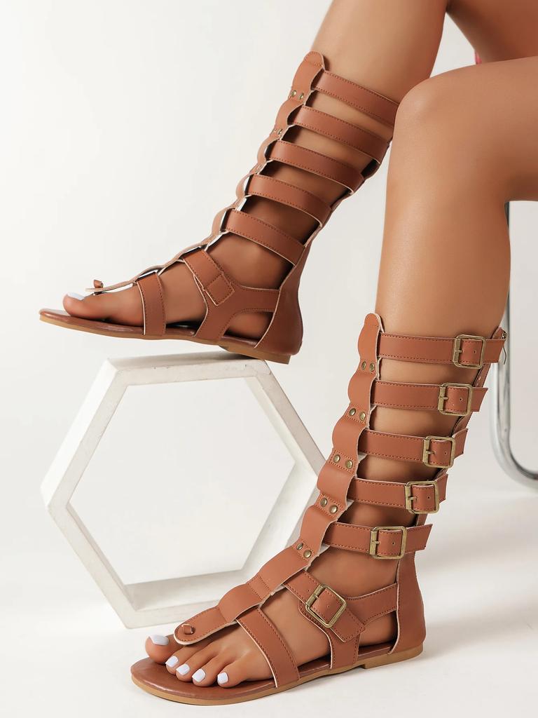 2025 New Plus Size Women's Sandals Luxury Flip Flops Sandals Elegant Designer Flats Boots Summer Casual Comfortable Shoes Ladies