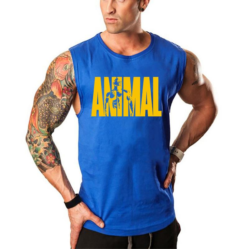 Nowa sportowa kamizelka męska luźna letnia czysta bawełna fitness i kulturystyka szybkoschnąca bez rękawów biała koszulka bazowa bez rękawów T-shirt