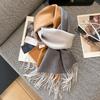 100 Pure Wool Scarves Women's Autumn Light Luxury Gradual Change Color Matching Warm Shawl
